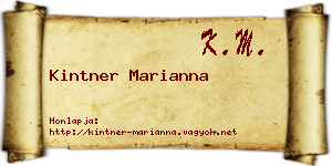 Kintner Marianna névjegykártya